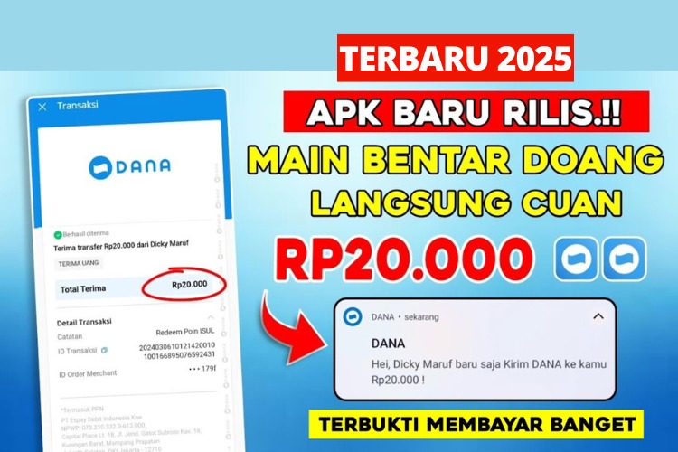 Apk Baru Rilis: Main Bentar, Dapat Saldo DANA Gratis Rp20.000!