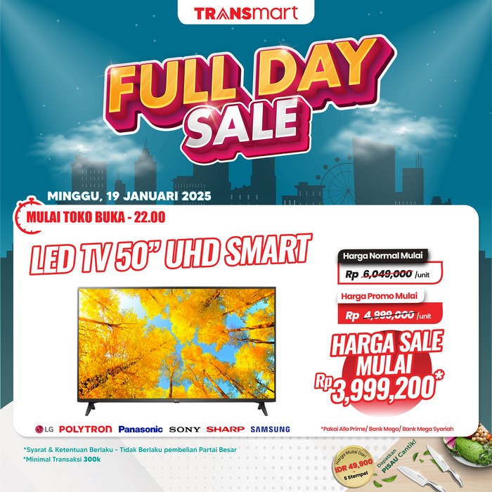 Diskon Jumbo Smart LED TV 50 UHD di Transmart Full Day Sale!