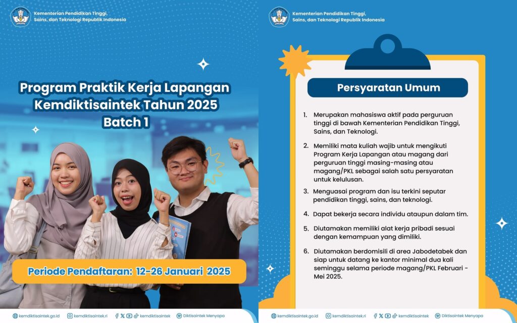 Info Loker: Kemdiktisaintek Buka Program Praktik Kerja 2025!