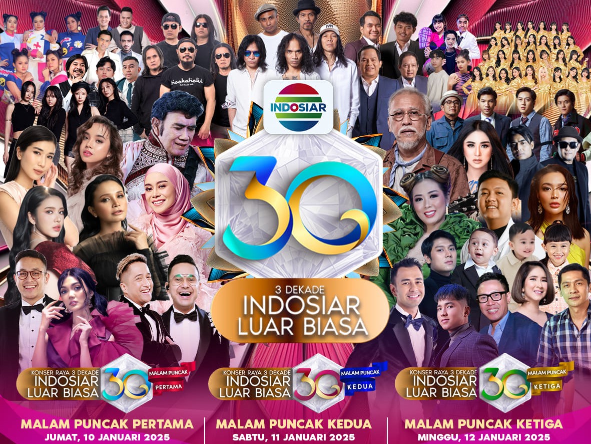 Jadwal Tayang Acara Konser INDOSIAR: Tiga Dekade Bertabur Bintang!