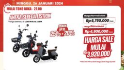 Sepeda Listrik di Transmart Diskon Besar, Hemat hingga Rp 2,8 Juta!