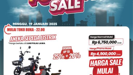 Transmart Gelar Full Day Sale: Diskon Hingga 45% Aneka Sepeda Listrik!