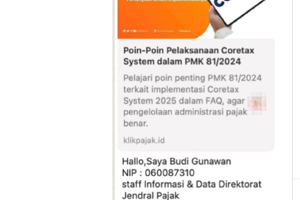Waspada! Modus Penipuan Berkedok Coretax Pajak yang Sering Muncul