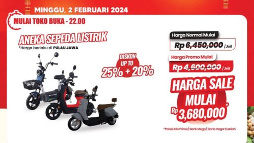 Dapatkan Diskon Gede! Sepeda Listrik Hemat Rp 2,7 Juta di Transmart