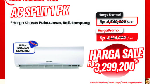 Wow! AC Split 1 PK Jadi Hemat dengan Diskon Rp 1,2 Juta di Transmart!